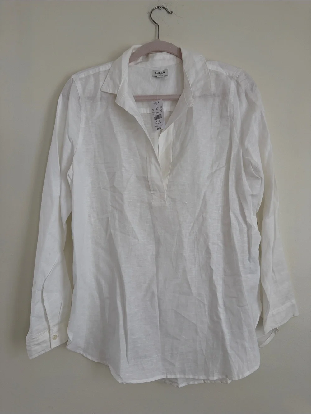 NWT - J. Crew White Linen Blend Button-Down Shirt